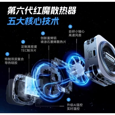 Quạt Tản Nhiệt Sò Lạnh Nubia Redmagic Cooler 6 Pro 30W AI - Giá 1.100.000 VND 4 Quạt Tản Nhiệt Sò Lạnh Nubia Redmagic Cooler 6 Pro 30W AI - Giá 1.100.000 VND 4