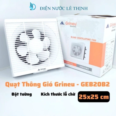 Quạt thông gió tường GRINEU 25x25 cm - Lắp dễ, tiết kiệm, giá chỉ 342.000₫