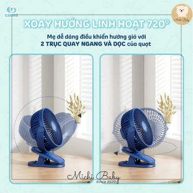 Quạt Tích Điện Chibe 6.000mAh, Đèn Nhỏ Gọn, Cầm Tay, Kẹp Xe Đẩy - Michi Baby MC623 300.000đ 7 Quạt Tích Điện Chibe 6.000mAh, Đèn Nhỏ Gọn, Cầm Tay, Kẹp Xe Đẩy - Michi Baby MC623 300.000đ 7