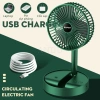 Quạt Tích Điện Để Bàn Gấp Gọn, Điều Chỉnh Độ Cao, 3 Tốc Độ, USB Sạc, Xoay 180