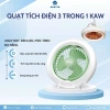 Quạt tích điện để bàn KAW - Đầu xoay tự động 180°, đèn LED, quai treo đa năng, sạc USB - 305.900₫