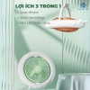Quạt tích điện để bàn KAW - Đầu xoay tự động 180°, đèn LED, quai treo đa năng, sạc USB - 305.900₫ 5