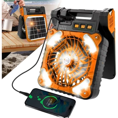 Quạt Tích Điện Sạc Năng Lượng Mặt Trời - Di Động, Tiết Kiệm, Chỉ 499.000₫