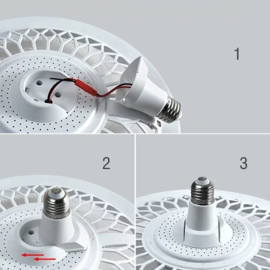 Quạt trần 45W E27 có đèn, đế tròn, kèm đui - Phòng ngủ, phòng khách, giá 225.000