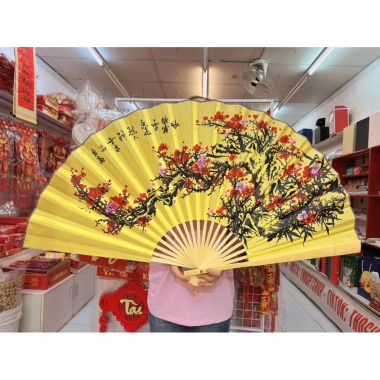 Quạt Trang Trí Tết Hoa Đào Cổ - Thiết Kế Sang Trọng, Giảm Giá Đến 150.000đ
