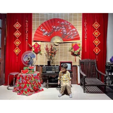 Quạt Trang Trí Tết Hoa Đào Cổ - Thiết Kế Sang Trọng, Giảm Giá Đến 150.000đ