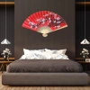 Quạt treo tường cỡ lớn - Quạt giấy in hình cành đào đón xuân, giảm giá 149.000 2