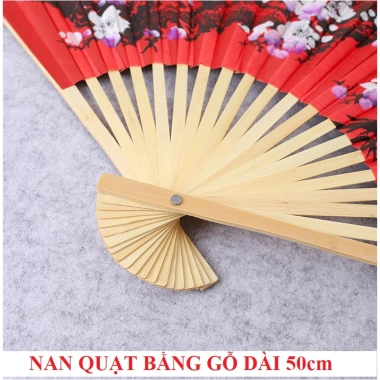 Quạt treo tường cỡ lớn - Quạt giấy in hình cành đào đón xuân, giảm giá 149.000
