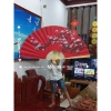 Quạt treo tường cỡ lớn - Quạt giấy in hình cành đào đón xuân, giảm giá 149.000 9