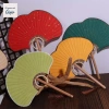 Quạt Tròn GOJO Ginkgo Đảo Cụ Khiêu Vũ Hai Mặt Xám Vintage, Di Động, Trang Trí Mùa Hè - 77.330đ