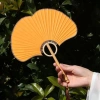 Quạt Tròn GOJO Ginkgo Đảo Cụ Khiêu Vũ Hai Mặt Xám Vintage, Di Động, Trang Trí Mùa Hè - 77.330đ 4