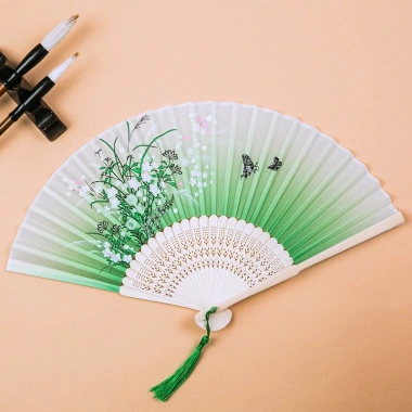 Quạt Vải In Họa Tiết - Phụ Kiện Cosplay và Chụp Ảnh Cầm Tay, Quà Tặng Xinh Xắn Phong Cách Trung Quốc, Giá 25.000₫