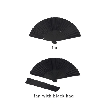 Quạt Xếp Bằng Tre Lụa Đen 21cm - Trang Trí Bàn Phong Cách Trung Hoa, Phụ Kiện Chụp Ảnh, Giá 25.000 VND 2