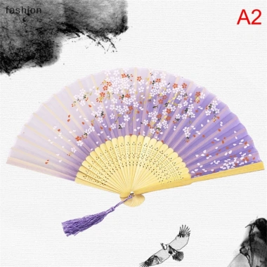 Quạt Xếp Cầm Tay Bằng Lụa - Phong Cách Trung Hoa Cổ Điển Gập Gọn Giá 46.640 VND 10
