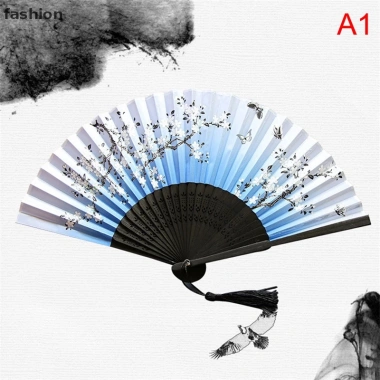Quạt Xếp Cầm Tay Bằng Lụa - Phong Cách Trung Hoa Cổ Điển Gập Gọn Giá 46.640 VND 11