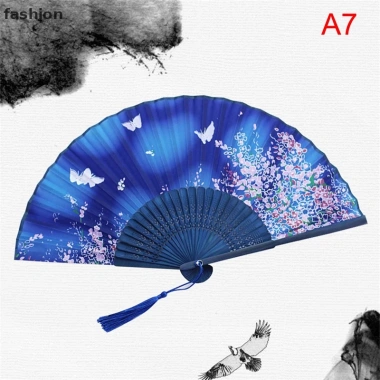 Quạt Xếp Cầm Tay Bằng Lụa - Phong Cách Trung Hoa Cổ Điển Gập Gọn Giá 46.640 VND 13