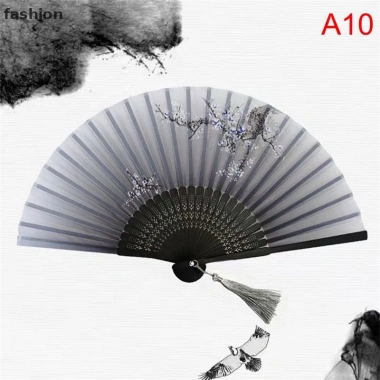 Quạt Xếp Cầm Tay Bằng Lụa - Phong Cách Trung Hoa Cổ Điển Gập Gọn Giá 46.640 VND 16