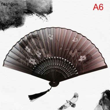 Quạt Xếp Cầm Tay Bằng Lụa - Phong Cách Trung Hoa Cổ Điển Gập Gọn Giá 46.640 VND 18