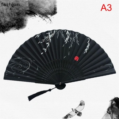 Quạt Xếp Cầm Tay Bằng Lụa - Phong Cách Trung Hoa Cổ Điển Gập Gọn Giá 46.640 VND 19