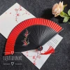 Quạt xếp cầm tay nan tre đen - Đạo cụ chụp ảnh Trung Nhật, phụ kiện múa cổ trang, chỉ 56.000₫ 3