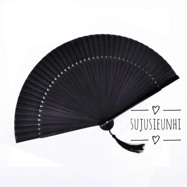 Quạt xếp cầm tay nan tre đen - Đạo cụ chụp ảnh Trung Nhật, phụ kiện múa cổ trang, chỉ 56.000₫ 7