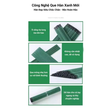 Que Hàn Xanh 2mm - Hộp chống ẩm, 50-100 que, vật mỏng, mối hàn bóng không thủng