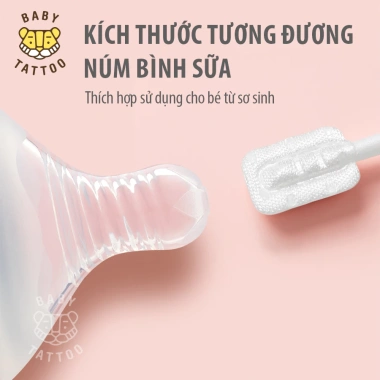 Que Rơ Lưới Baby Tattoo Đầu Mini - Giúp Làm Sạch Răng Miệng Bé, Thiết Kế Mềm Mại, Hộp 20 Que - 450.000 VND