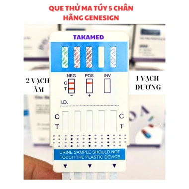 Que test ma túy 5 chân Genesign - Phát hiện codein, heroin, cần sa tại nhà, chỉ 35.000đ Que test ma túy 5 chân Genesign - Phát hiện codein, heroin, cần sa tại nhà, chỉ 35.000đ