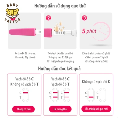 Que Thử Thai Một Bước BABY TATTOO - Không Chạm, An Toàn, Đúng Chuẩn, Hiệu Quả, 100k Giá Gốc 129k 6