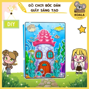 Quiet Book Ngôi nhà của bé Pink Mermaid House - Sách Im Lặng Phát Triển Kỹ Năng, Giá Ưu Đãi 140.000 VNĐ