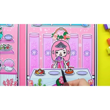 Quiet Book Ngôi nhà của bé Pink Mermaid House - Sách Im Lặng Phát Triển Kỹ Năng, Giá Ưu Đãi 140.000 VNĐ 3