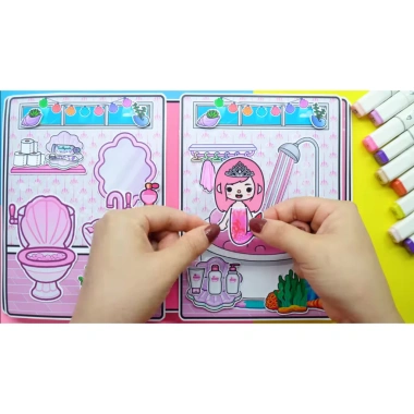 Quiet Book Ngôi nhà của bé Pink Mermaid House - Sách Im Lặng Phát Triển Kỹ Năng, Giá Ưu Đãi 140.000 VNĐ 4