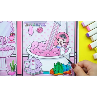Quiet Book Ngôi nhà của bé Pink Mermaid House - Sách Im Lặng Phát Triển Kỹ Năng, Giá Ưu Đãi 140.000 VNĐ 5