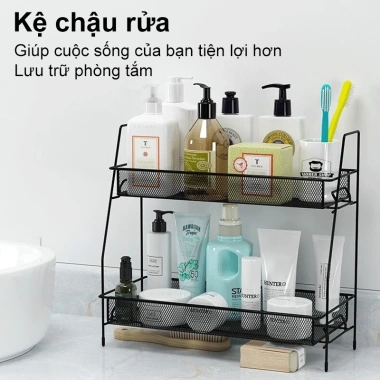 RACK Giá để đồ 2 Tầng đa năng – Kệ sắt gia vị & mỹ phẩm tắm, chỉ 119k