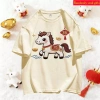 RANZIHUI Áo thun 100% cotton gia đình, thiết kế ngựa năm mới, giá ưu đãi 138.240 VND 7
