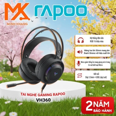 RAPOO VH360 Tai Nghe Surround Mic Chống Ồn LED RGB Âm Thanh Sống Động - Giá 299.000₫