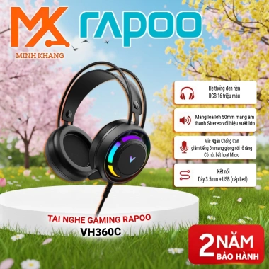 RAPOO VH360 Tai Nghe Surround Mic Chống Ồn LED RGB Âm Thanh Sống Động - Giá 299.000₫