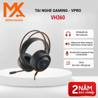 RAPOO VH360 Tai Nghe Surround Mic Chống Ồn LED RGB Âm Thanh Sống Động - Giá 299.000₫