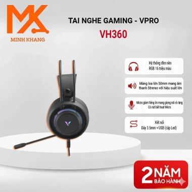 RAPOO VH360 Tai Nghe Surround Mic Chống Ồn LED RGB Âm Thanh Sống Động - Giá 299.000₫