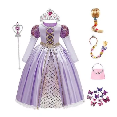 Rapunzel Tangled Trang Phục Trẻ Em Váy Tóc Giả, Túi Xách Vải Mềm Polyester Giá 116.640 VND 3 Rapunzel Tangled Trang Phục Trẻ Em Váy Tóc Giả, Túi Xách Vải Mềm Polyester Giá 116.640 VND 3