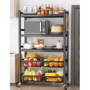 Rẻ Vô Địch: Kệ Để Rau Củ 4T Thép Carbon Bọc Sơn Tĩnh Điện, Bánh Xe Xoay 360 - Giá 130.200 VND 3