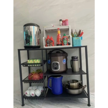 Rẻ Vô Địch: Kệ Để Rau Củ 4T Thép Carbon Bọc Sơn Tĩnh Điện, Bánh Xe Xoay 360 - Giá 130.200 VND 5
