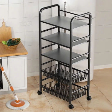 Rẻ Vô Địch: Kệ Để Rau Củ 4T Thép Carbon Bọc Sơn Tĩnh Điện, Bánh Xe Xoay 360 - Giá 130.200 VND 6