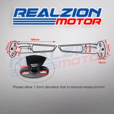 REALZION Cánh gió điều chỉnh cho Honda CBR 650R 1.000RR 190 250 300 400 500 600, xoay gương chiếu hậu - Giá 394.790 VND 4 REALZION Cánh gió điều chỉnh cho Honda CBR 650R 1.000RR 190 250 300 400 500 600, xoay gương chiếu hậu - Giá 394.790 VND 4