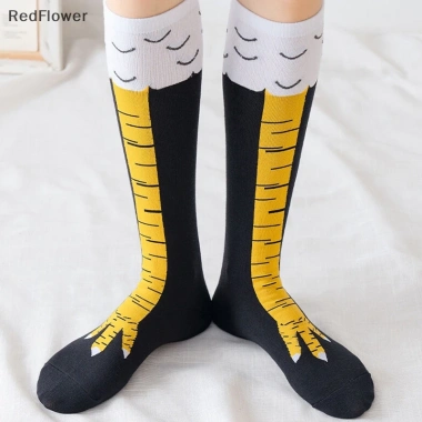 Redflower Gà Chân Nữ Đầu Gối Dài Tất Hoạt Hình Cotton 3D In Đùi Tất Cao 43.092₫