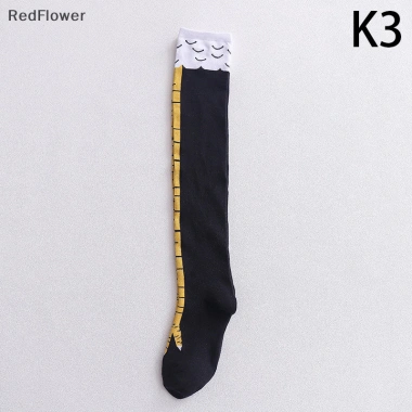 Redflower Gà Chân Nữ Đầu Gối Dài Tất Hoạt Hình Cotton 3D In Đùi Tất Cao 43.092₫