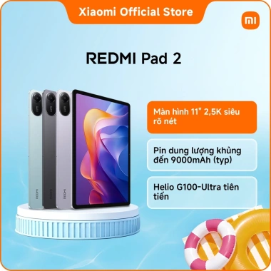 Redmi Pad 2 11 inch 2.5K siêu nét - Pin 9.000mAh mạnh, Helio G100-Ultra, giá chỉ 4,700,000 VND