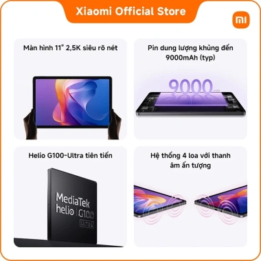 Redmi Pad 2 11 inch 2.5K siêu nét - Pin 9.000mAh mạnh, Helio G100-Ultra, giá chỉ 4,700,000 VND