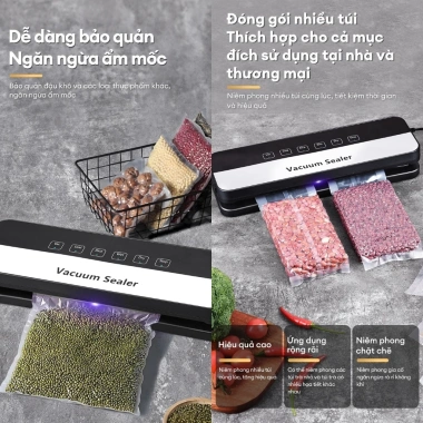 Relaax Máy Hút Chân Không UV Khử Trùng Hút Mạnh Tặng 30 Túi Quản Thực Phẩm Lâu 260k