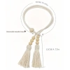 Rèm Bohemian 2 chiếc hạt gỗ móc tua phong cách vintage cho phòng khách, ngủ, bếp 3